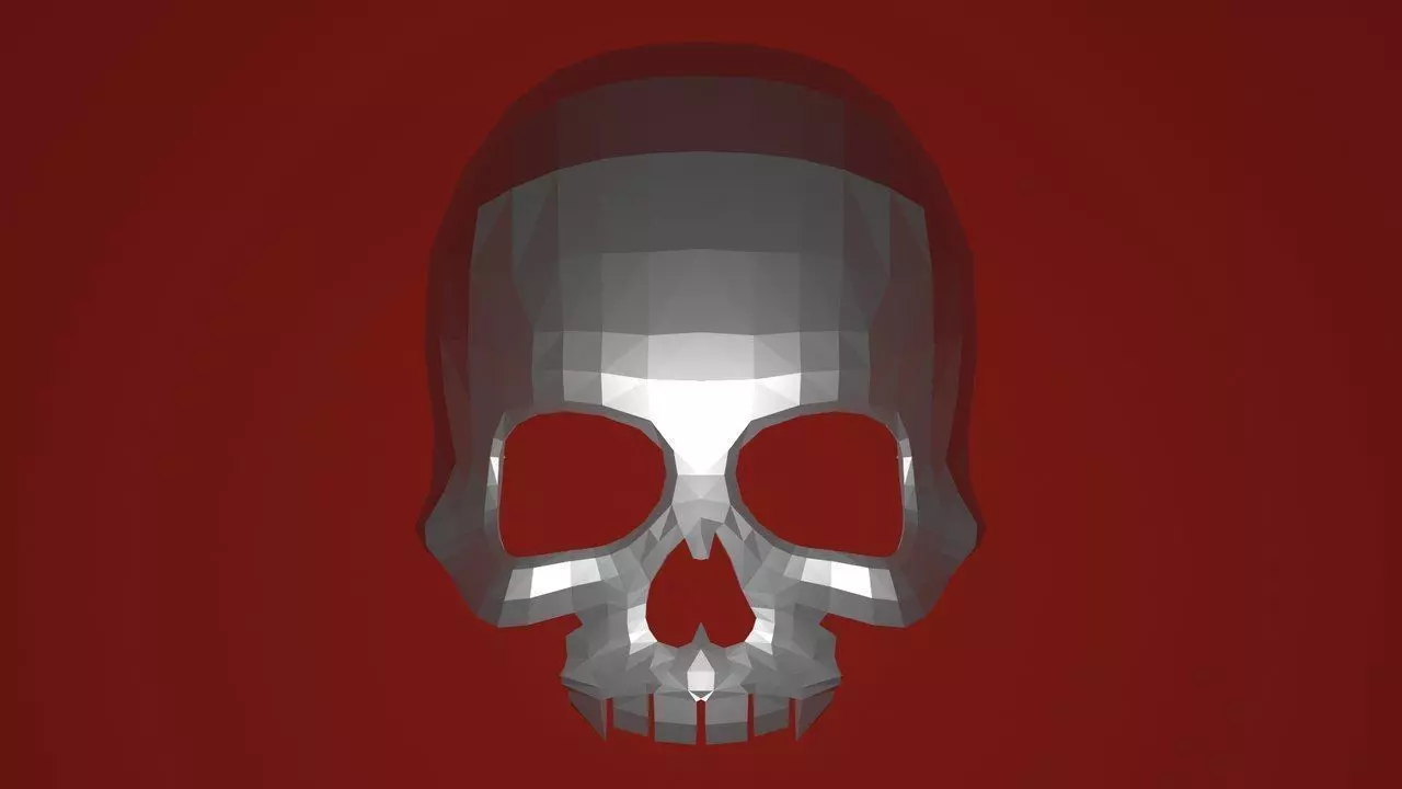 low poly skull Low-poly 3D model