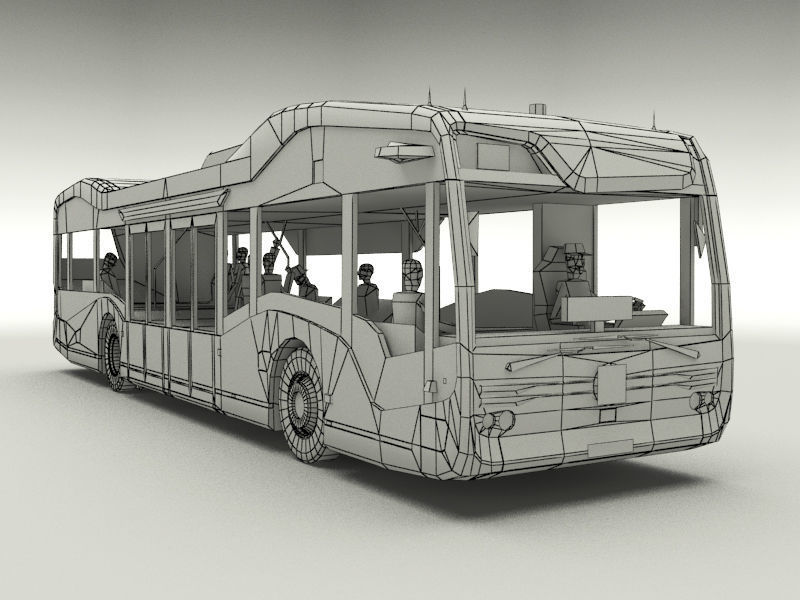 Mercedes-Benz Future Bus Low-poly 3D model_9