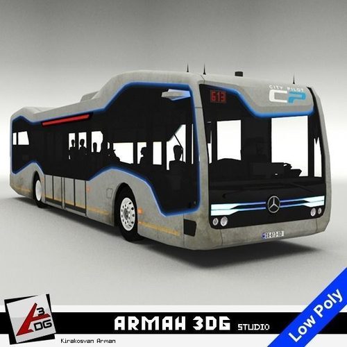 Mercedes-Benz Future Bus Low-poly 3D model Mercedes-Benz Future Bus Low-poly 3D model