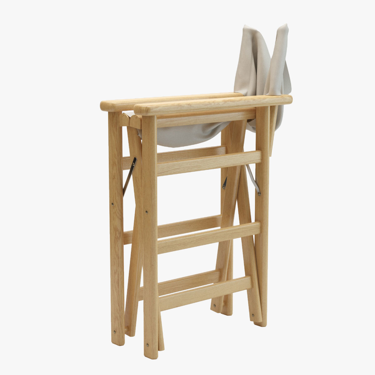 Movie Director Chair Closed 3D model_5