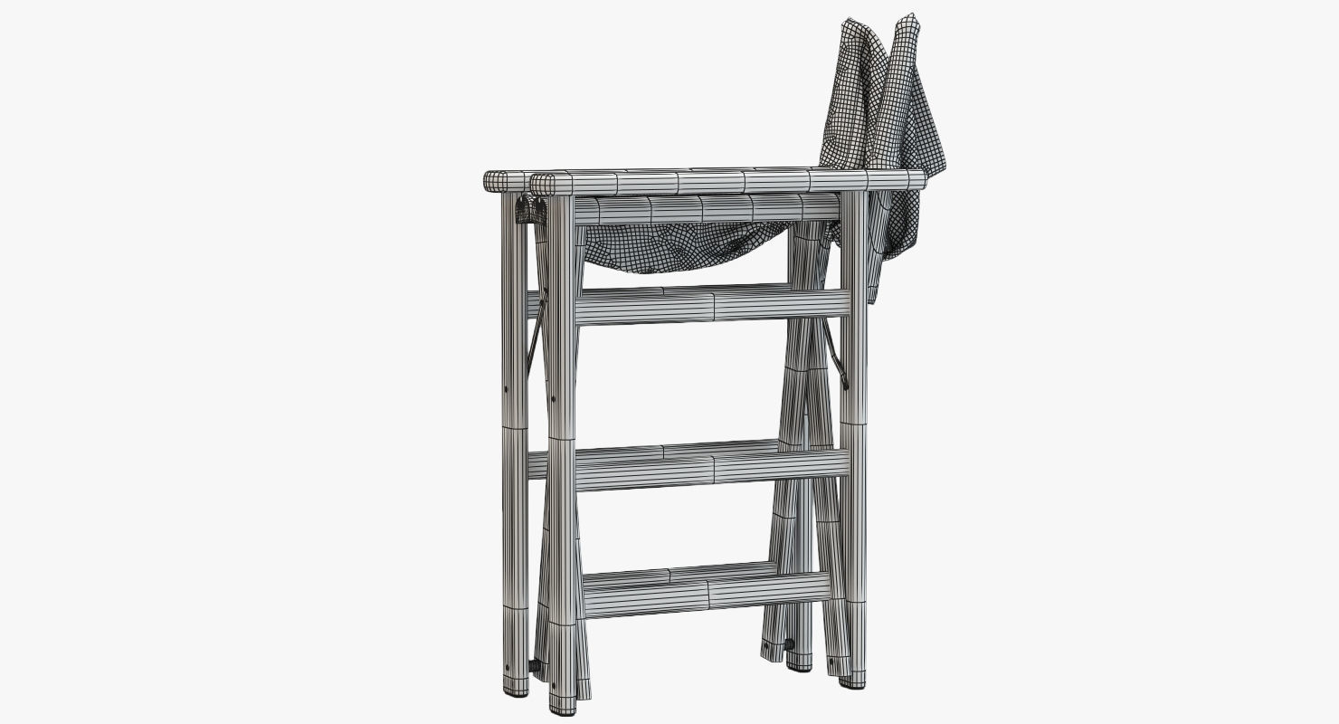 Movie Director Chair Closed 3D model_12