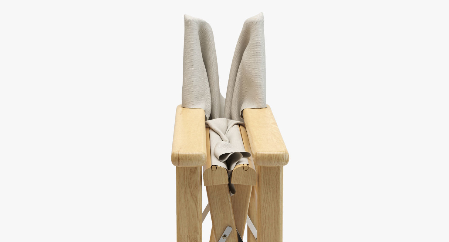 Movie Director Chair Closed 3D model_8