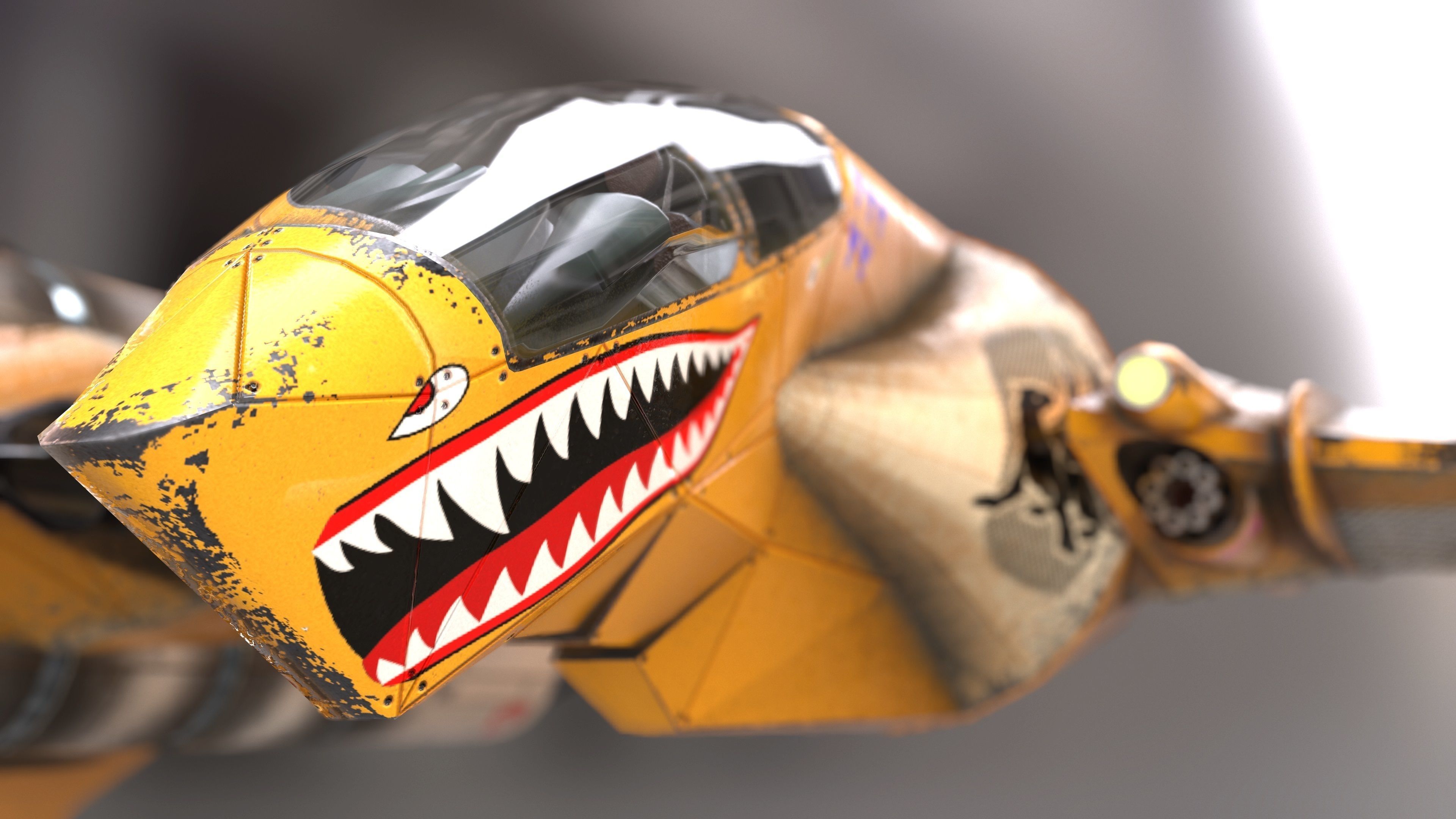 T-Fighter space superiority fighter Low-poly 3D model_18