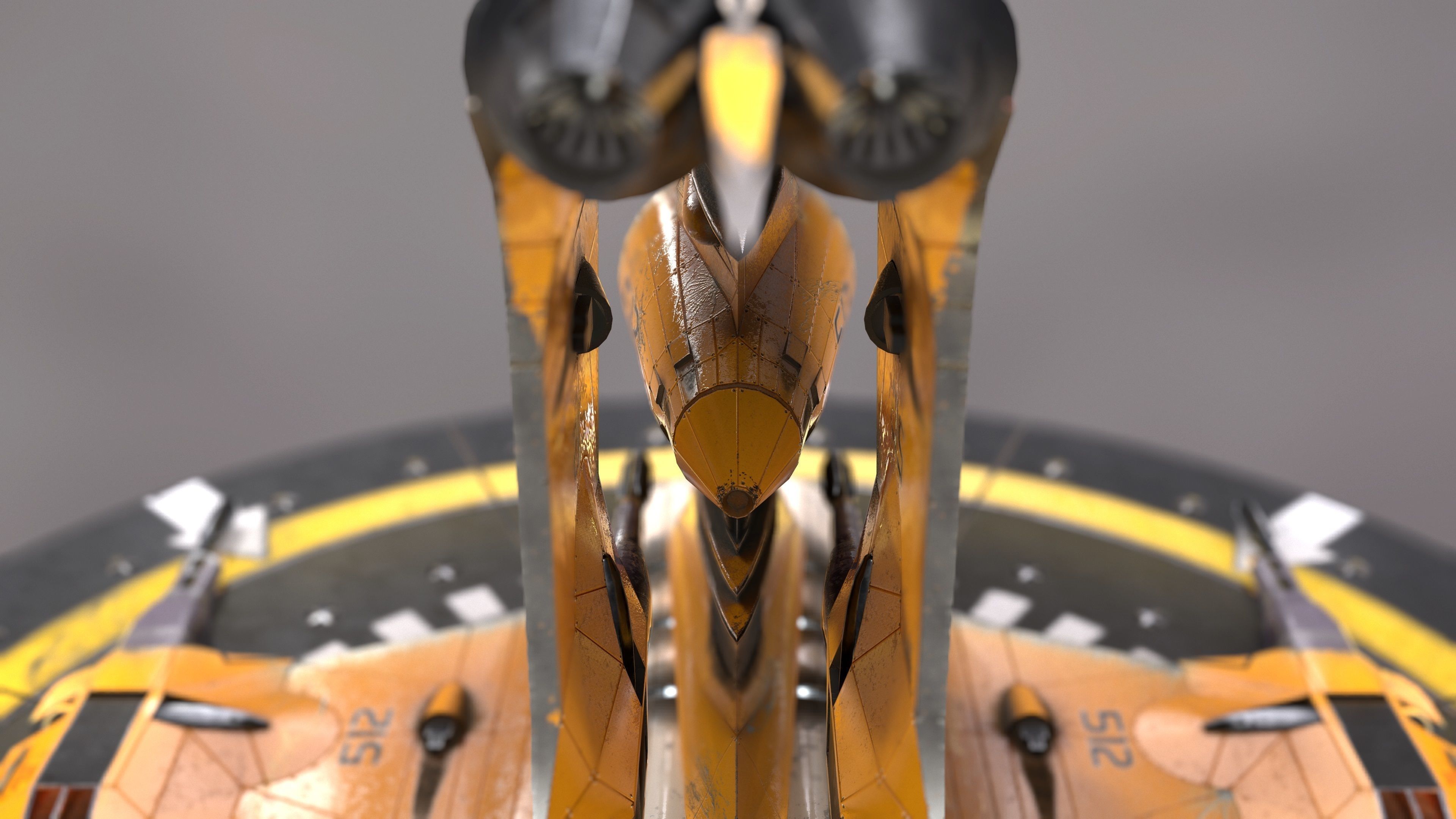 T-Fighter space superiority fighter Low-poly 3D model_35