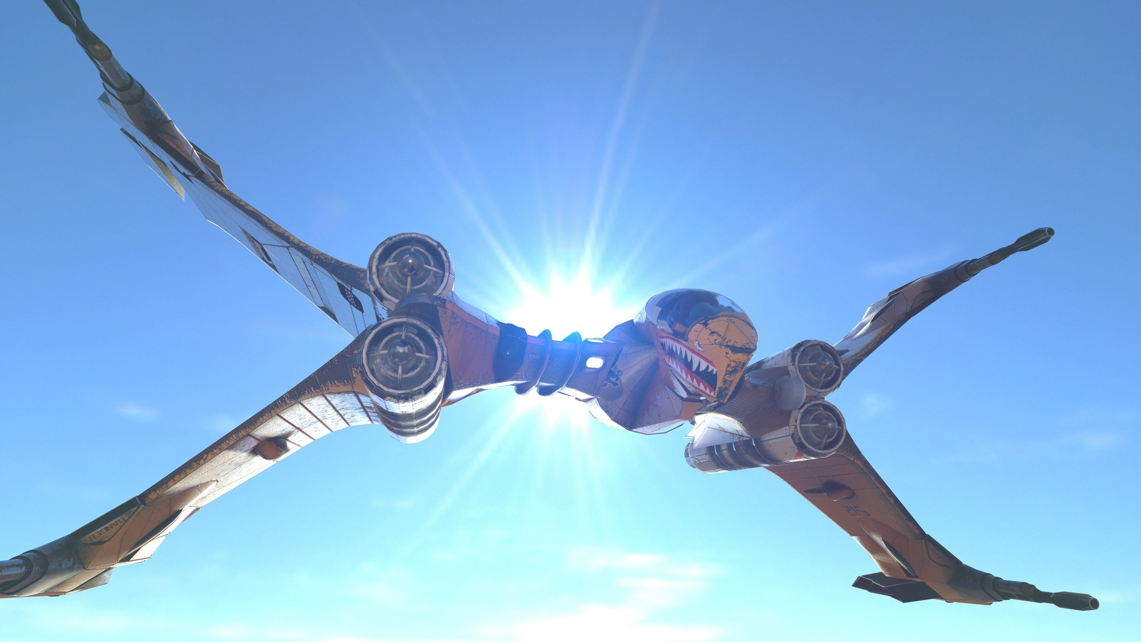 T-Fighter space superiority fighter Low-poly 3D model_7