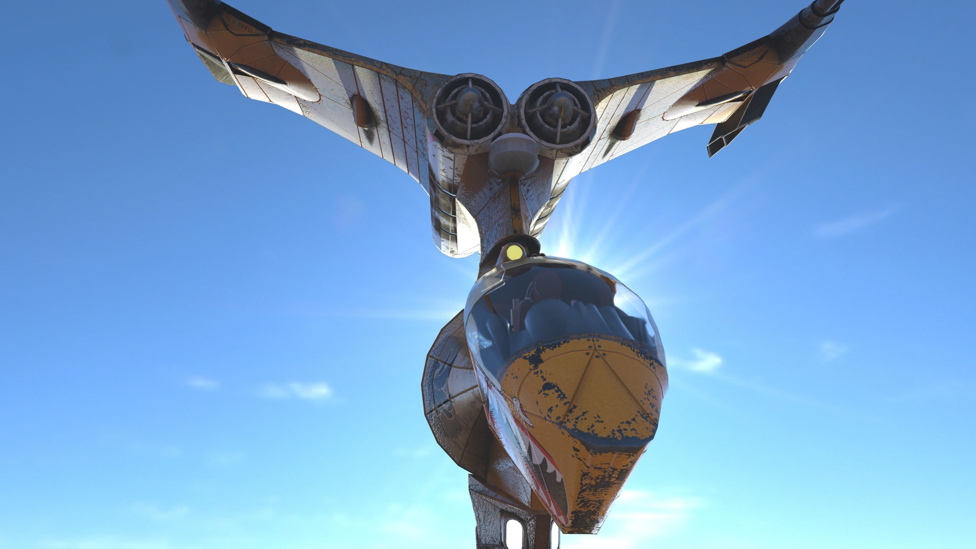 T-Fighter space superiority fighter Low-poly 3D model_30