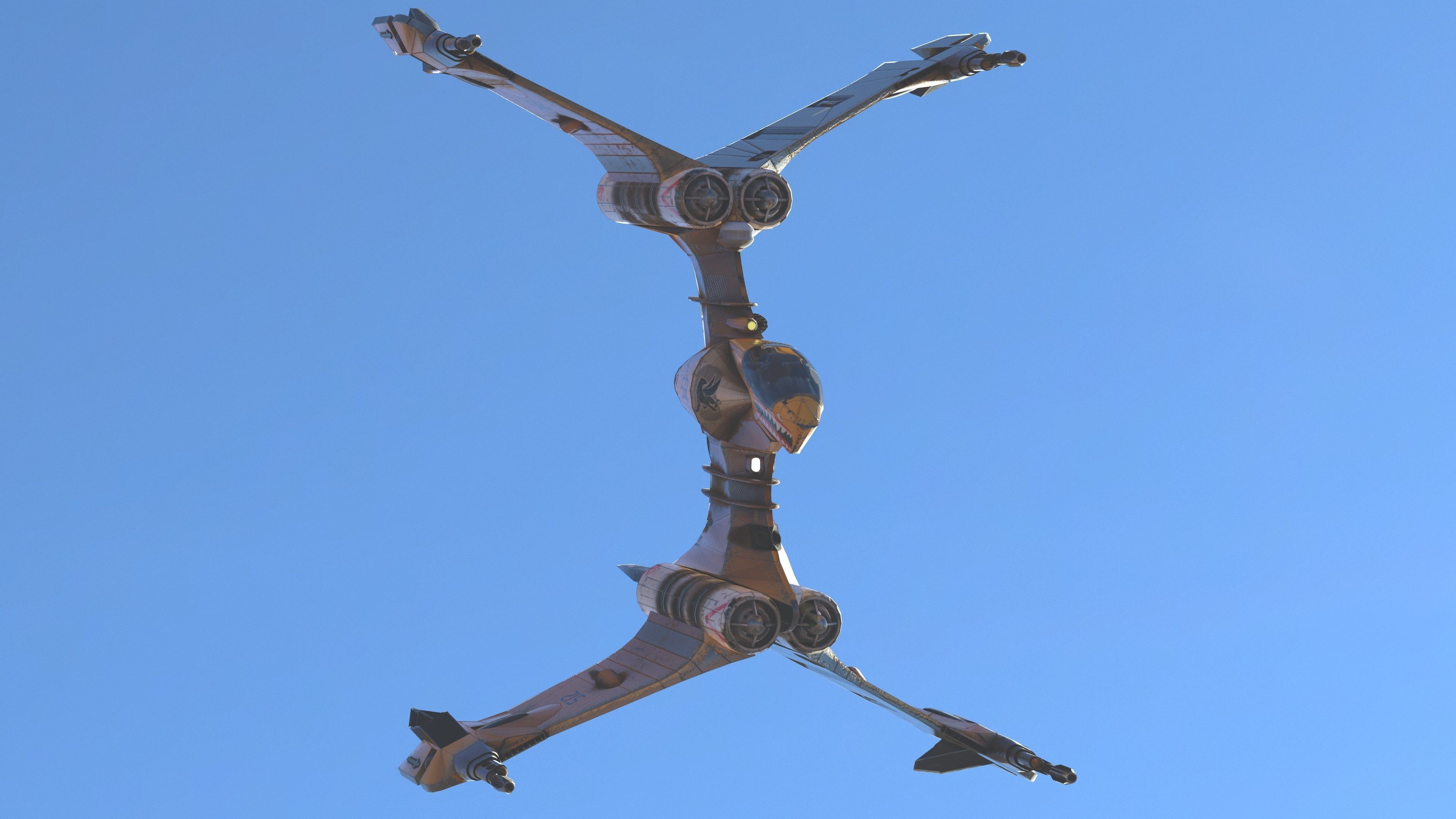 T-Fighter space superiority fighter Low-poly 3D model_28