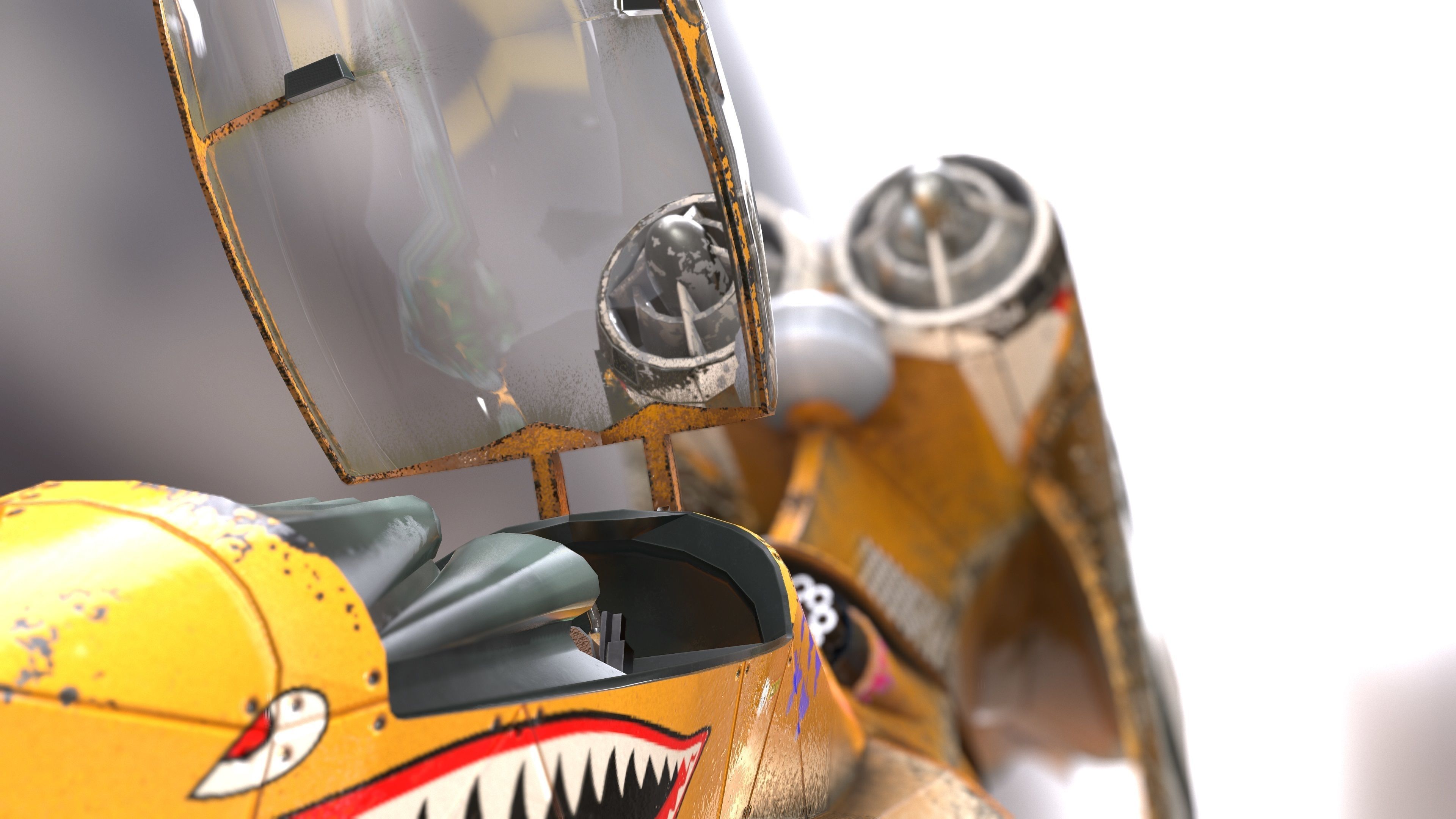 T-Fighter space superiority fighter Low-poly 3D model_12