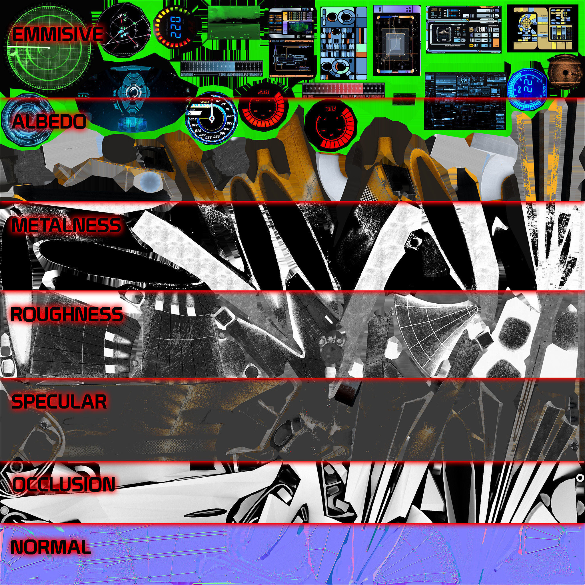 T-Fighter space superiority fighter Low-poly 3D model_31