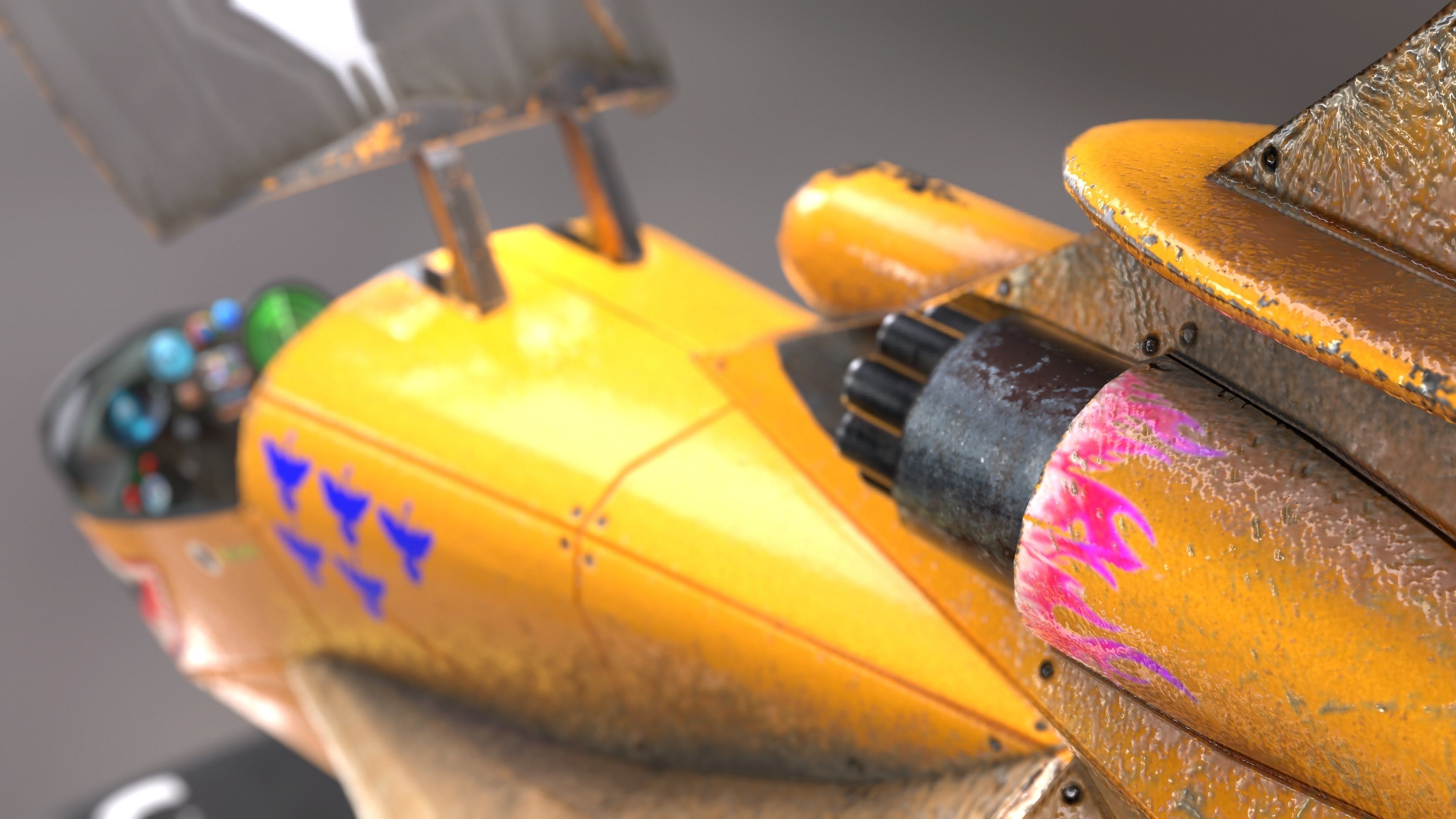 T-Fighter space superiority fighter Low-poly 3D model_14