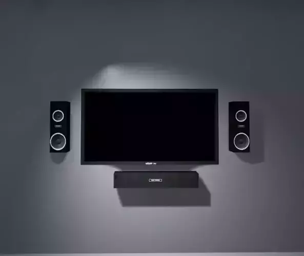TV and Speaker Set Free low-poly 3D model