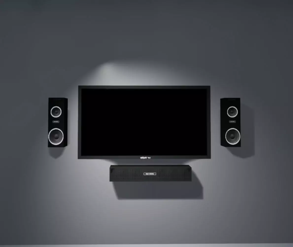 TV and Speaker Set Free low-poly 3D model_0
