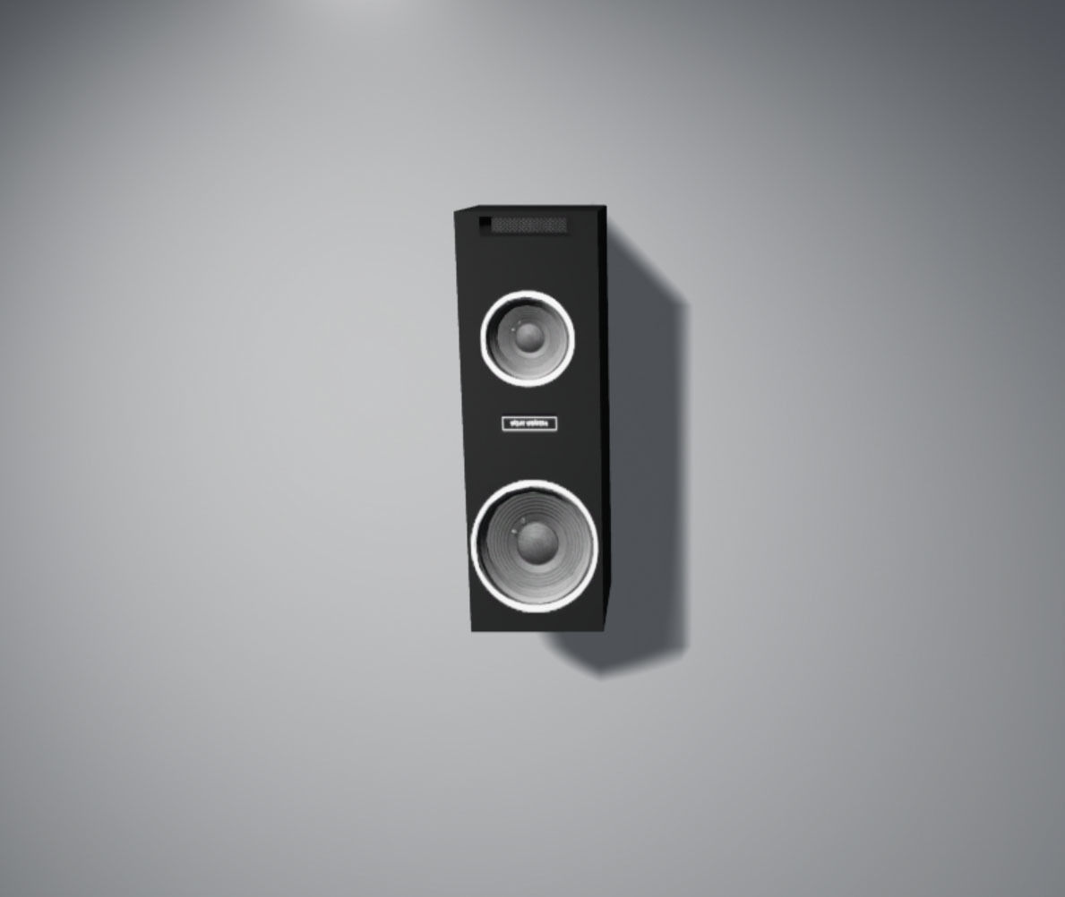 TV and Speaker Set Free low-poly 3D model_3