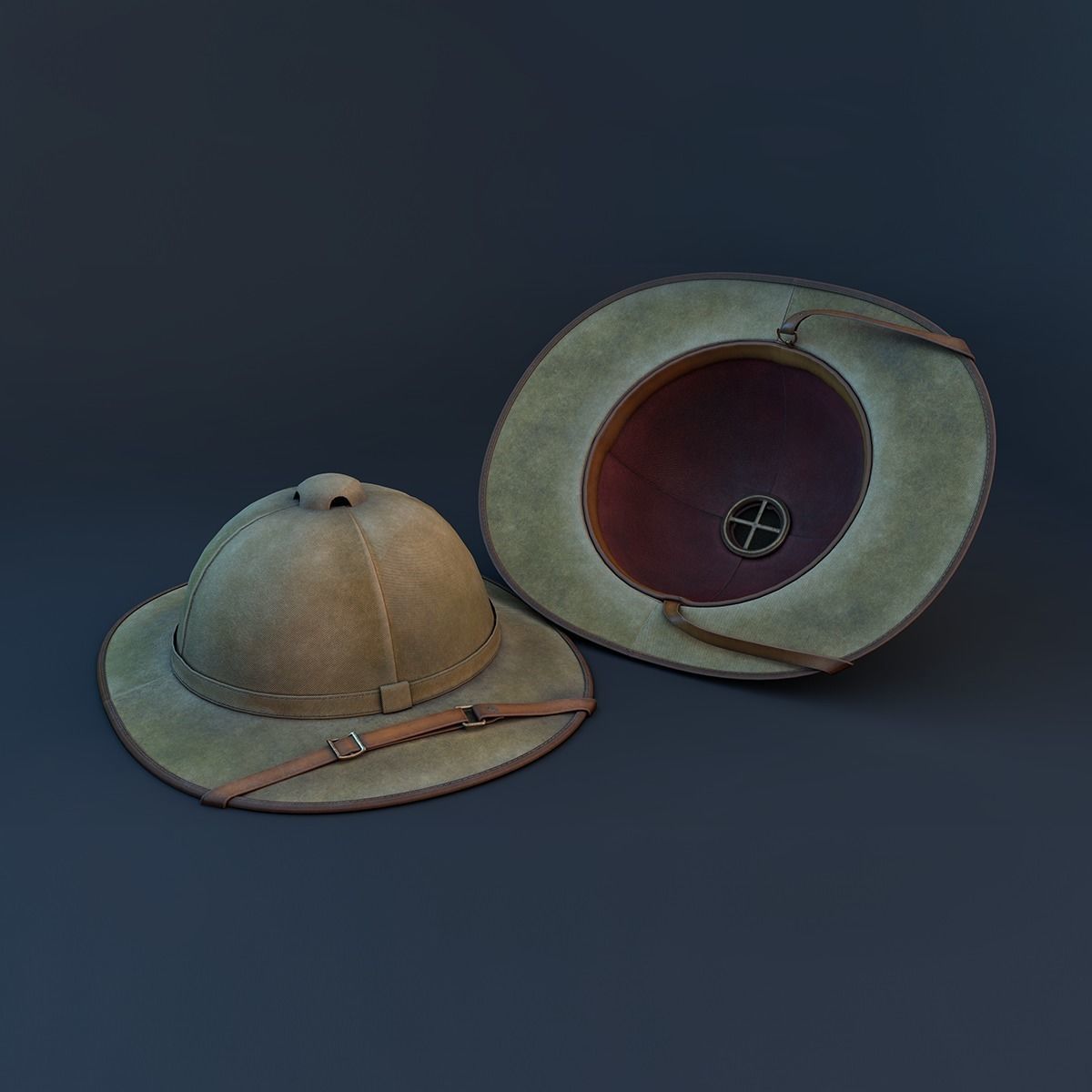 Hat for Travelers Low-poly 3D model_1