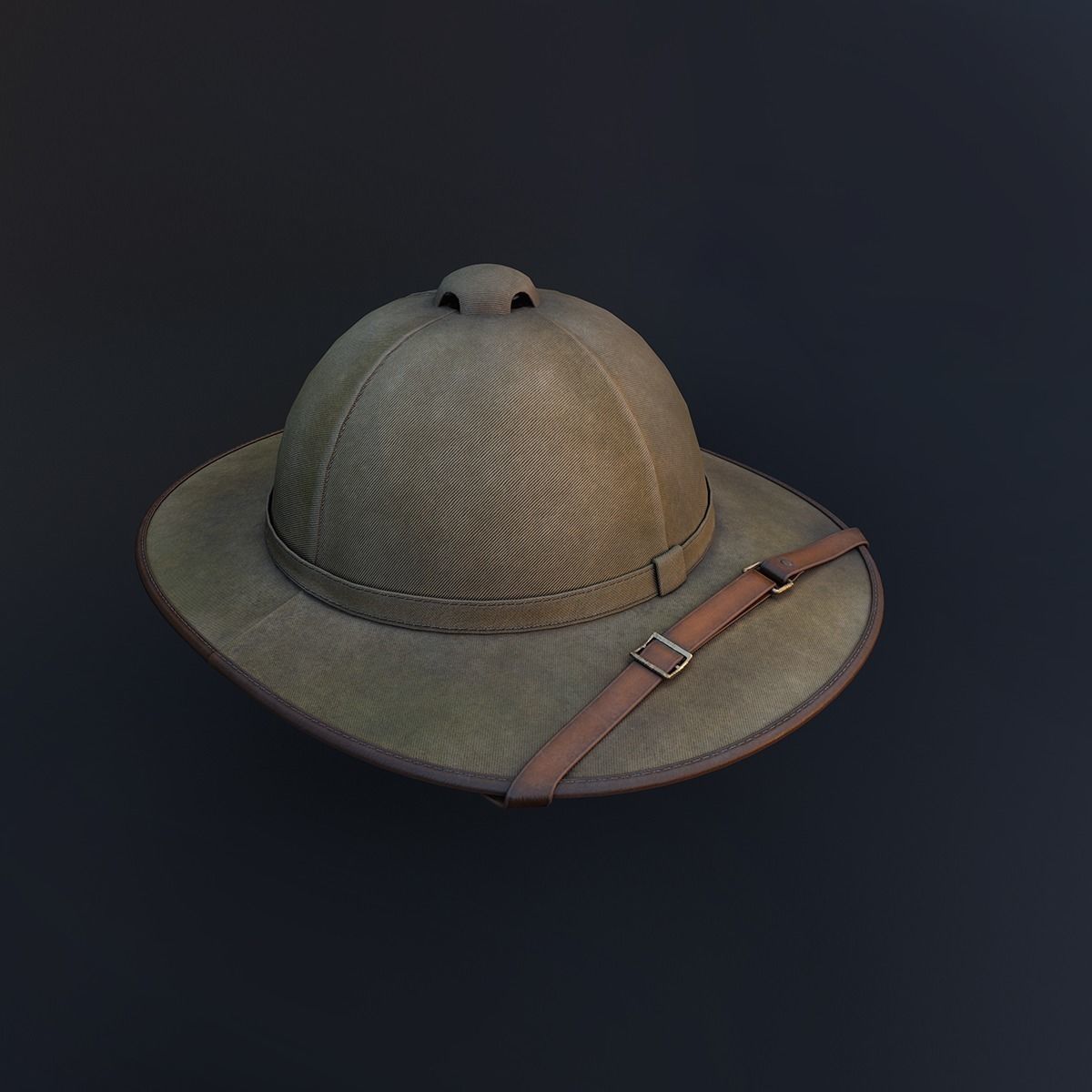 Hat for Travelers Low-poly 3D model_0