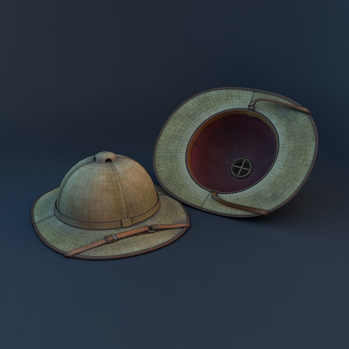 Hat for Travelers Low-poly 3D model_3