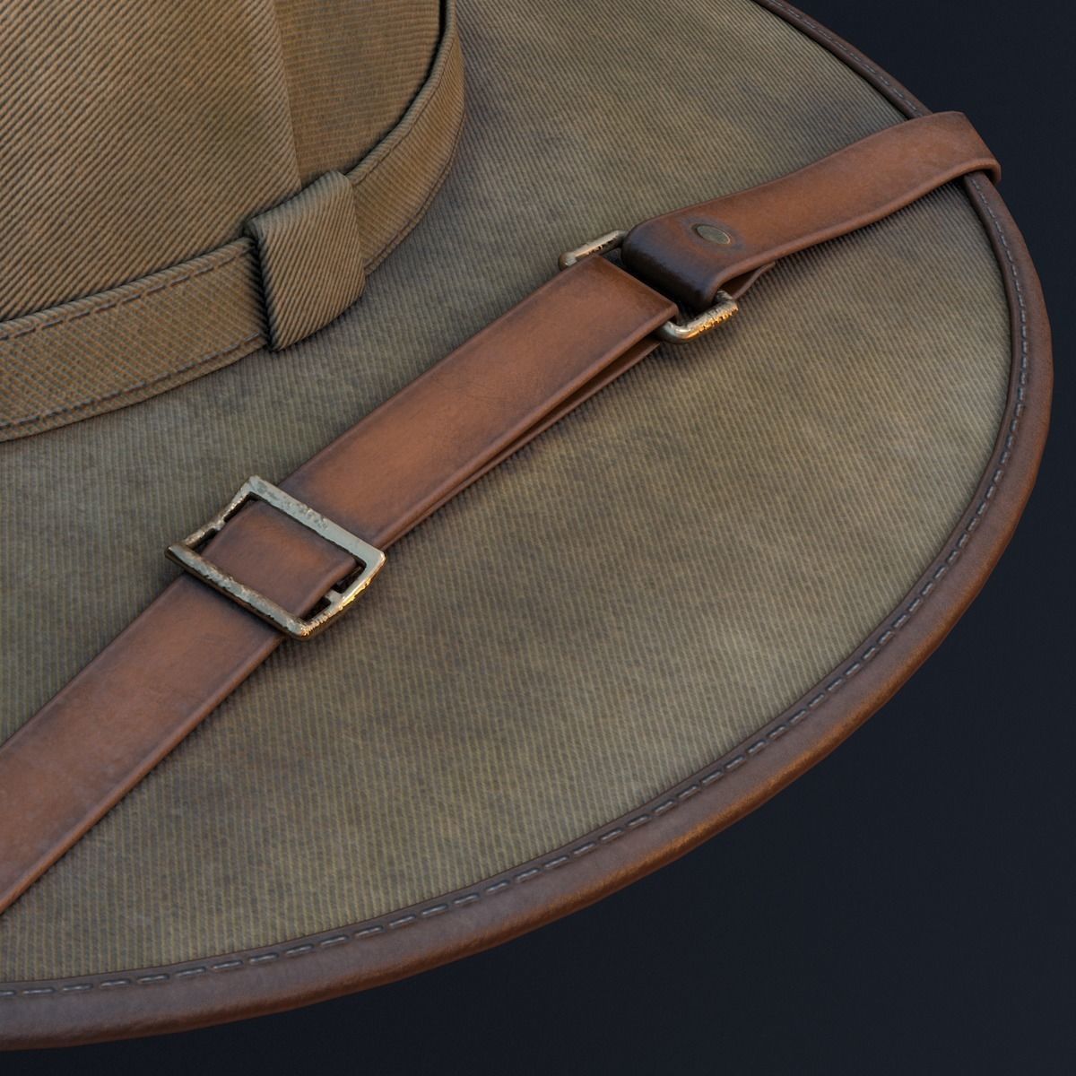 Hat for Travelers Low-poly 3D model_5