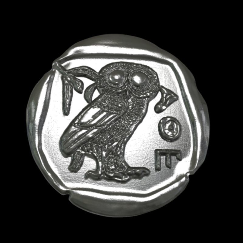 Athena coin 3D print model_1