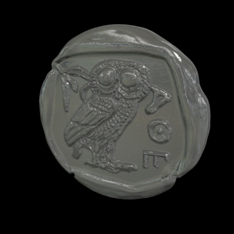 Athena coin 3D print model_7