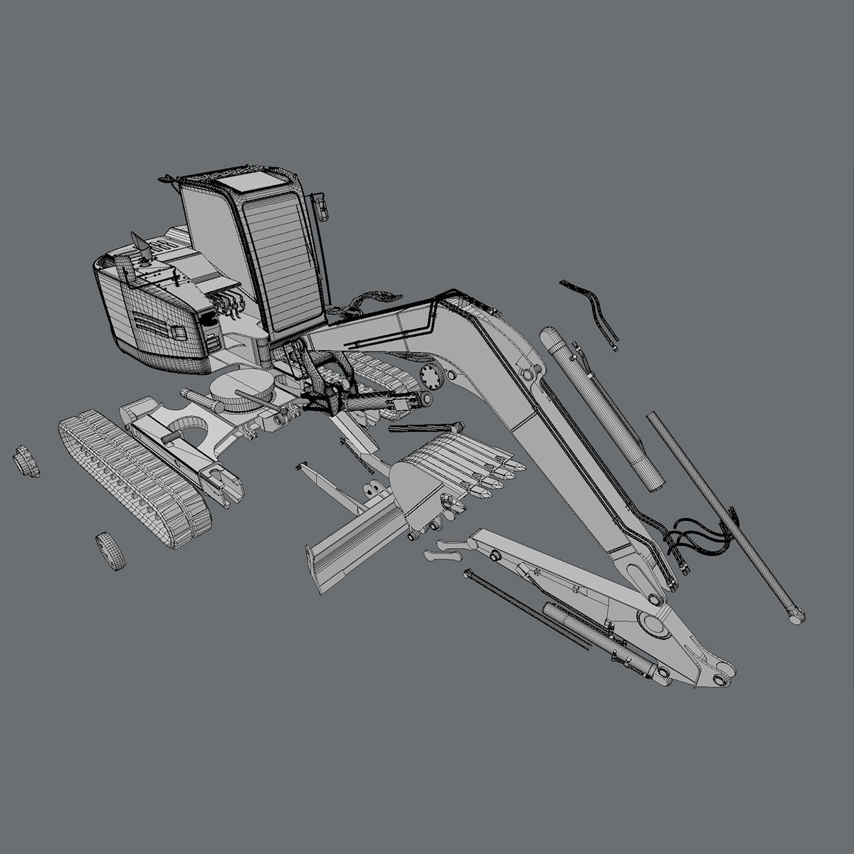Compact Excavator Deere 85G 3D model_8