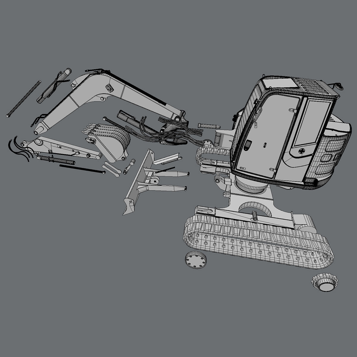 Compact Excavator Deere 85G 3D model_7