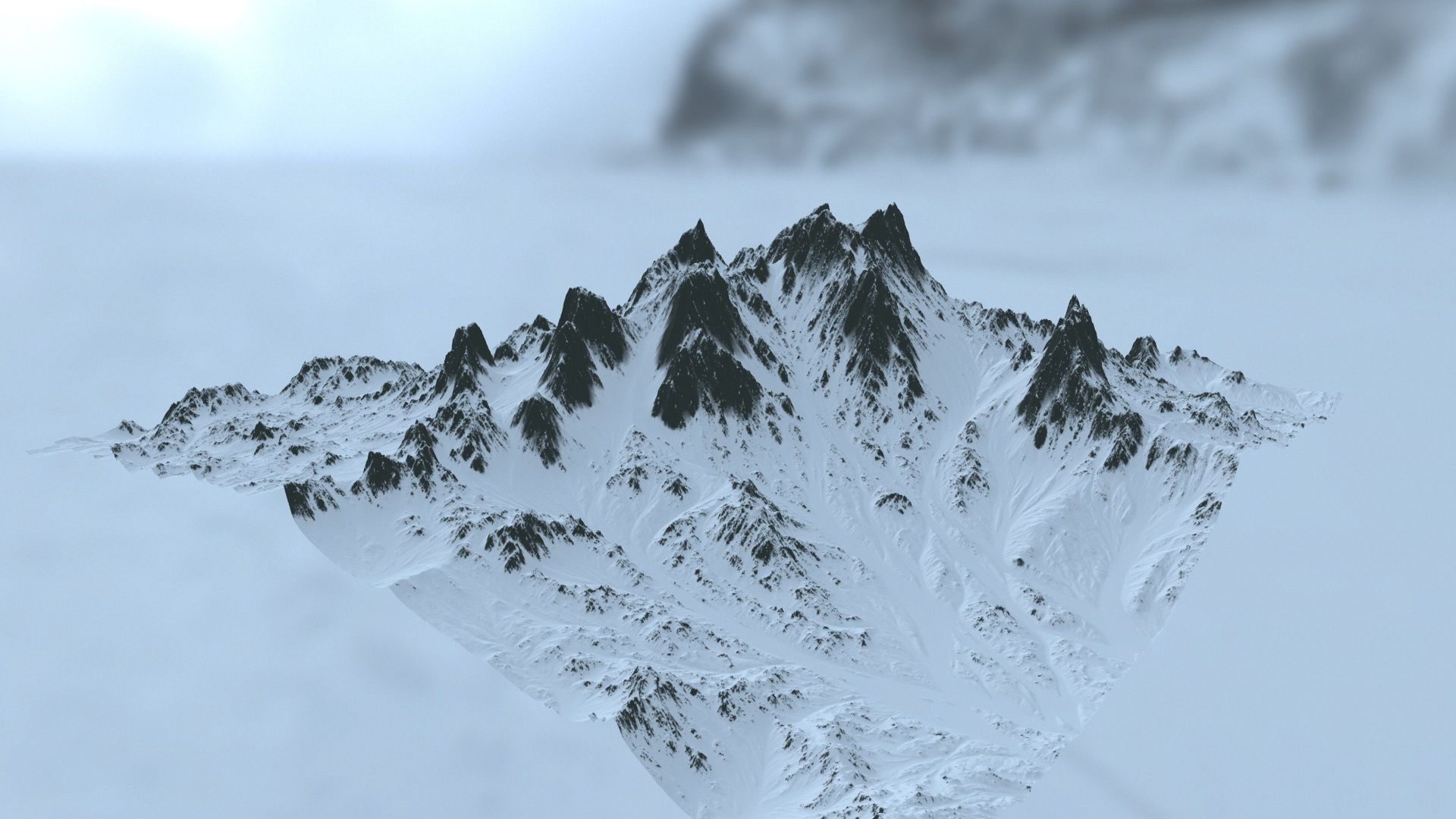 snow mountain Low-poly 3D model_5
