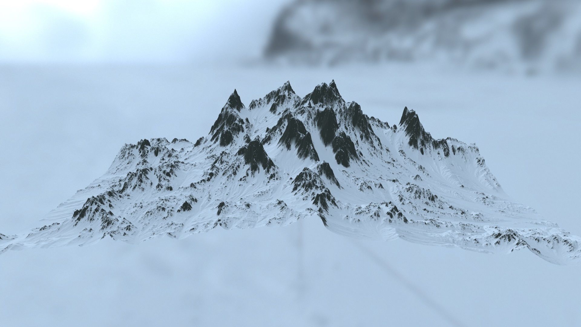 snow mountain Low-poly 3D model_6