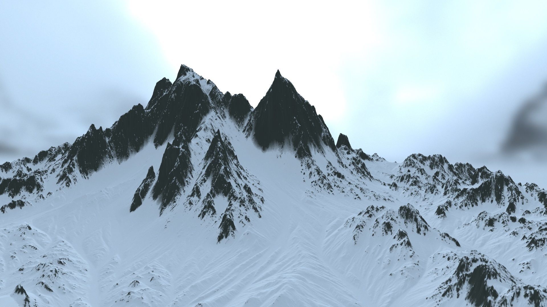 snow mountain Low-poly 3D model_11