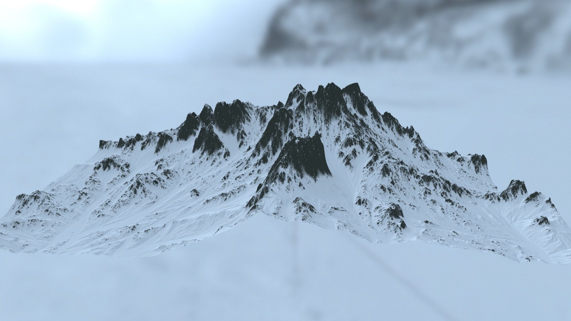 snow mountain Low-poly 3D model_4
