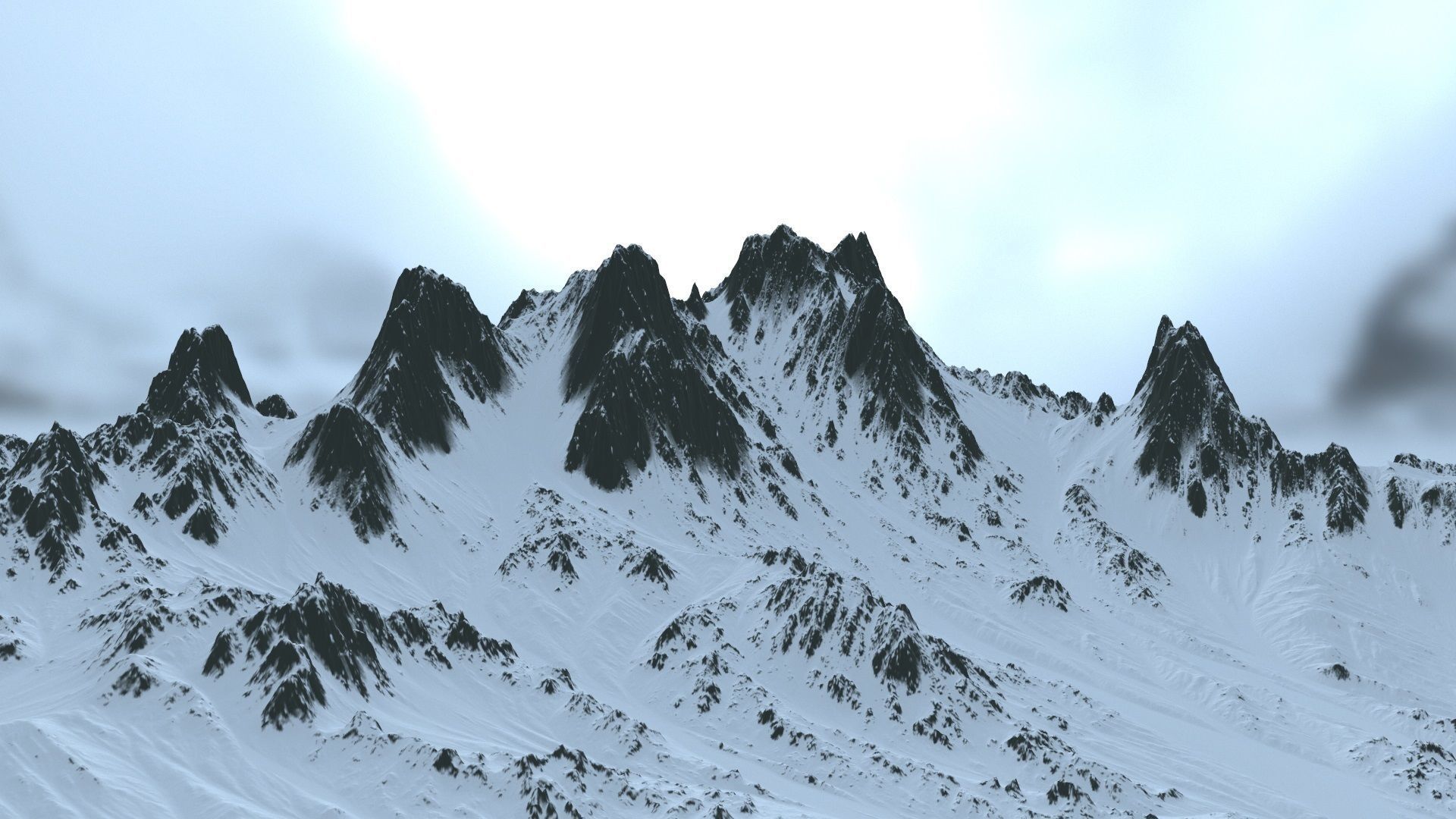 snow mountain Low-poly 3D model_12