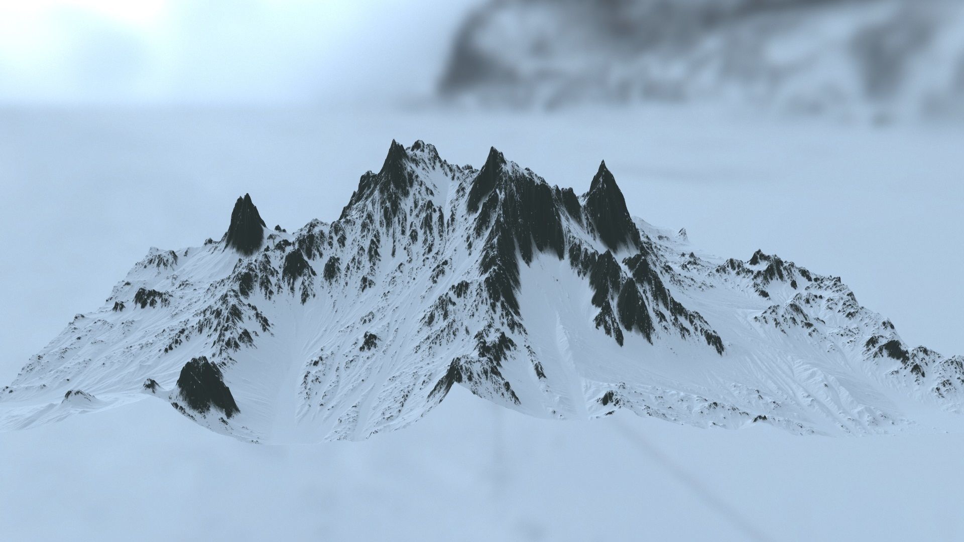 snow mountain Low-poly 3D model_7