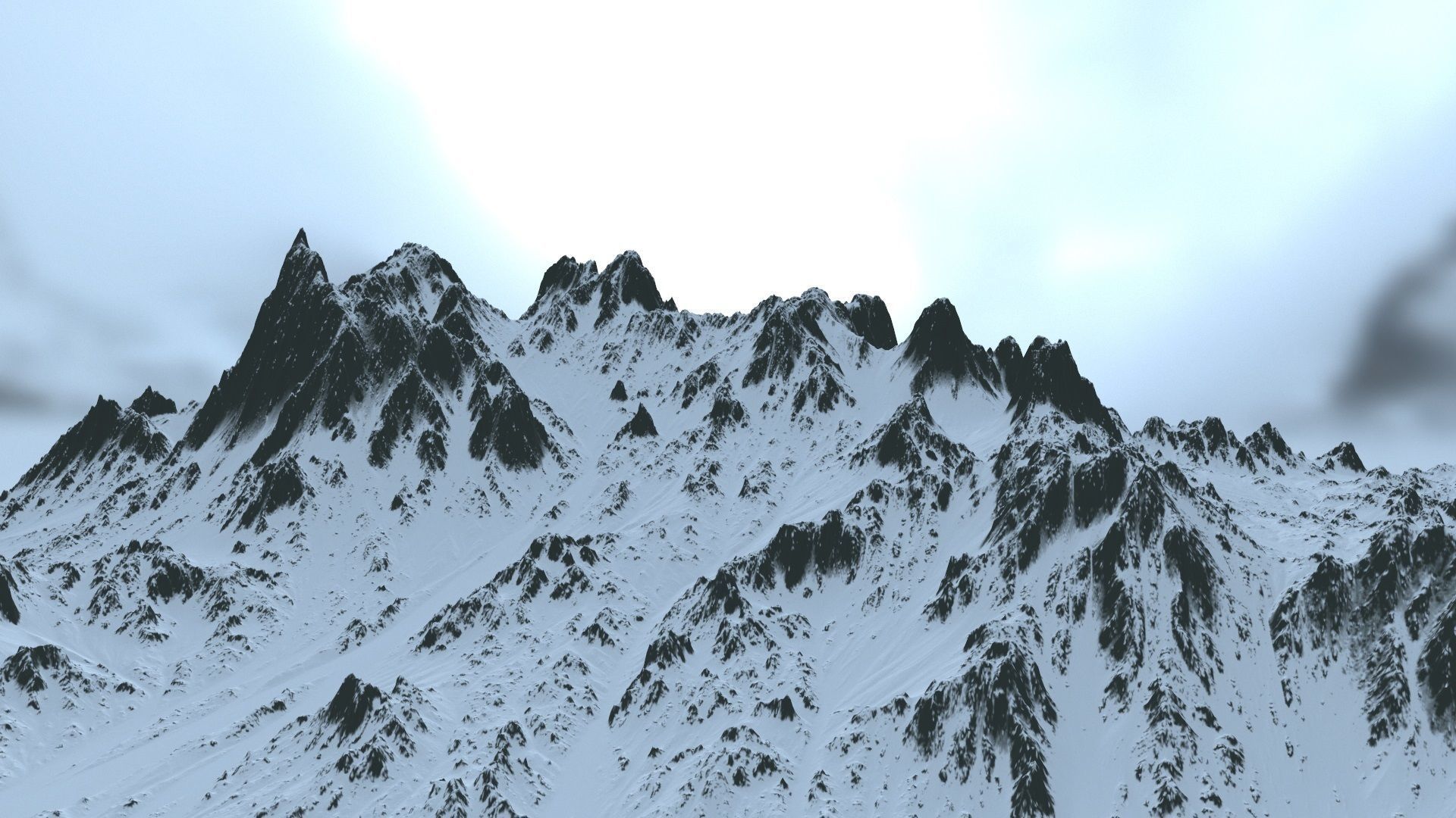 snow mountain Low-poly 3D model_14