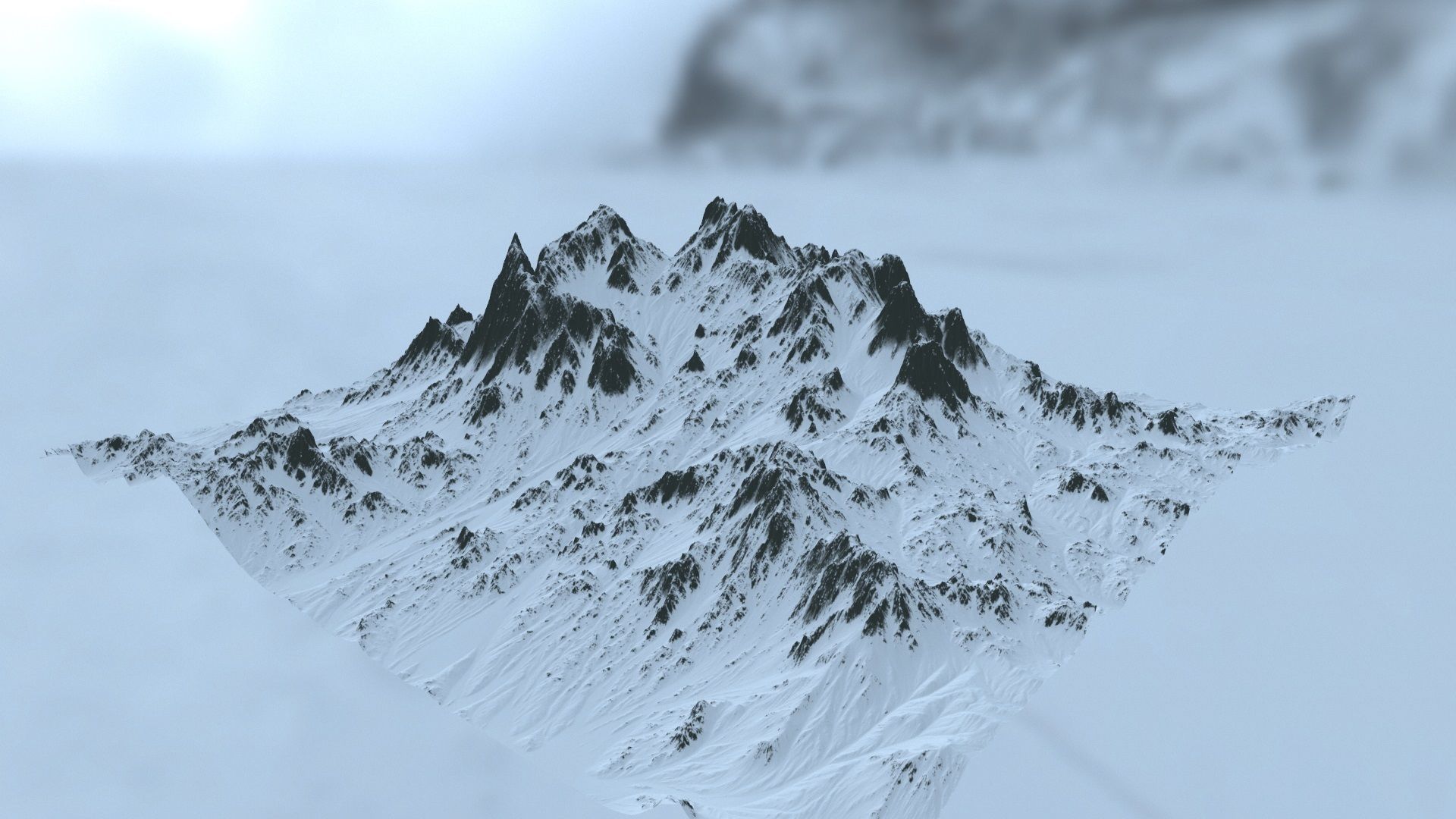 snow mountain Low-poly 3D model_8