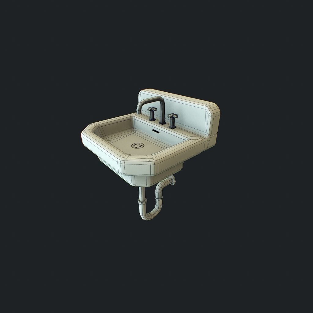 Sink Dirty pbr Low-poly 3D model_12