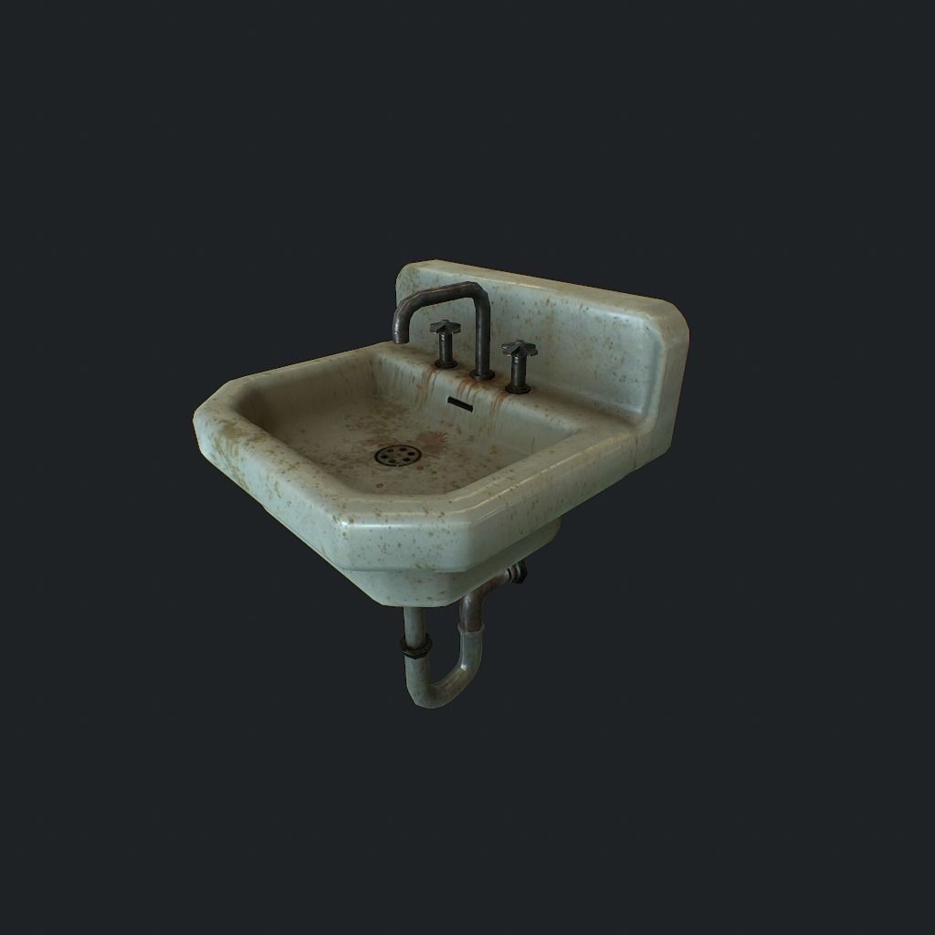 Sink Dirty pbr Low-poly 3D model_2