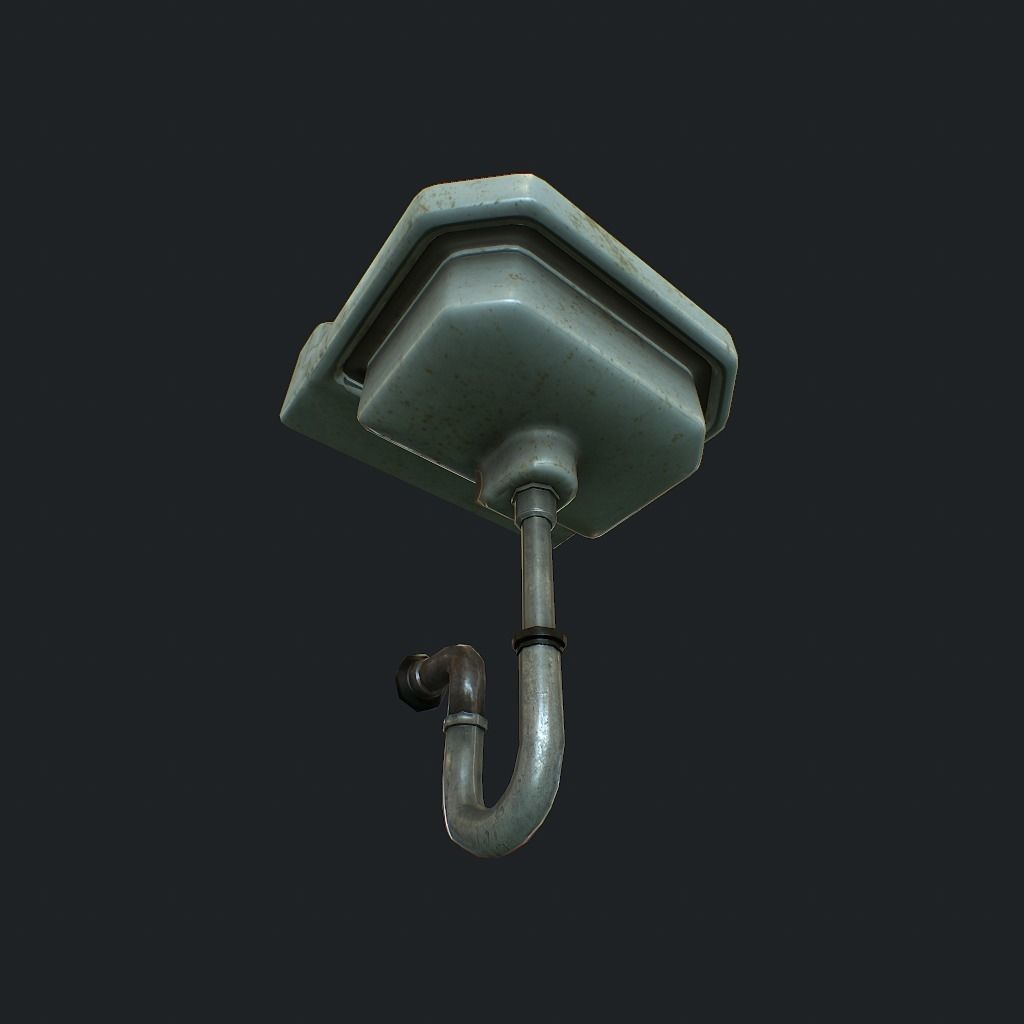 Sink Dirty pbr Low-poly 3D model_10