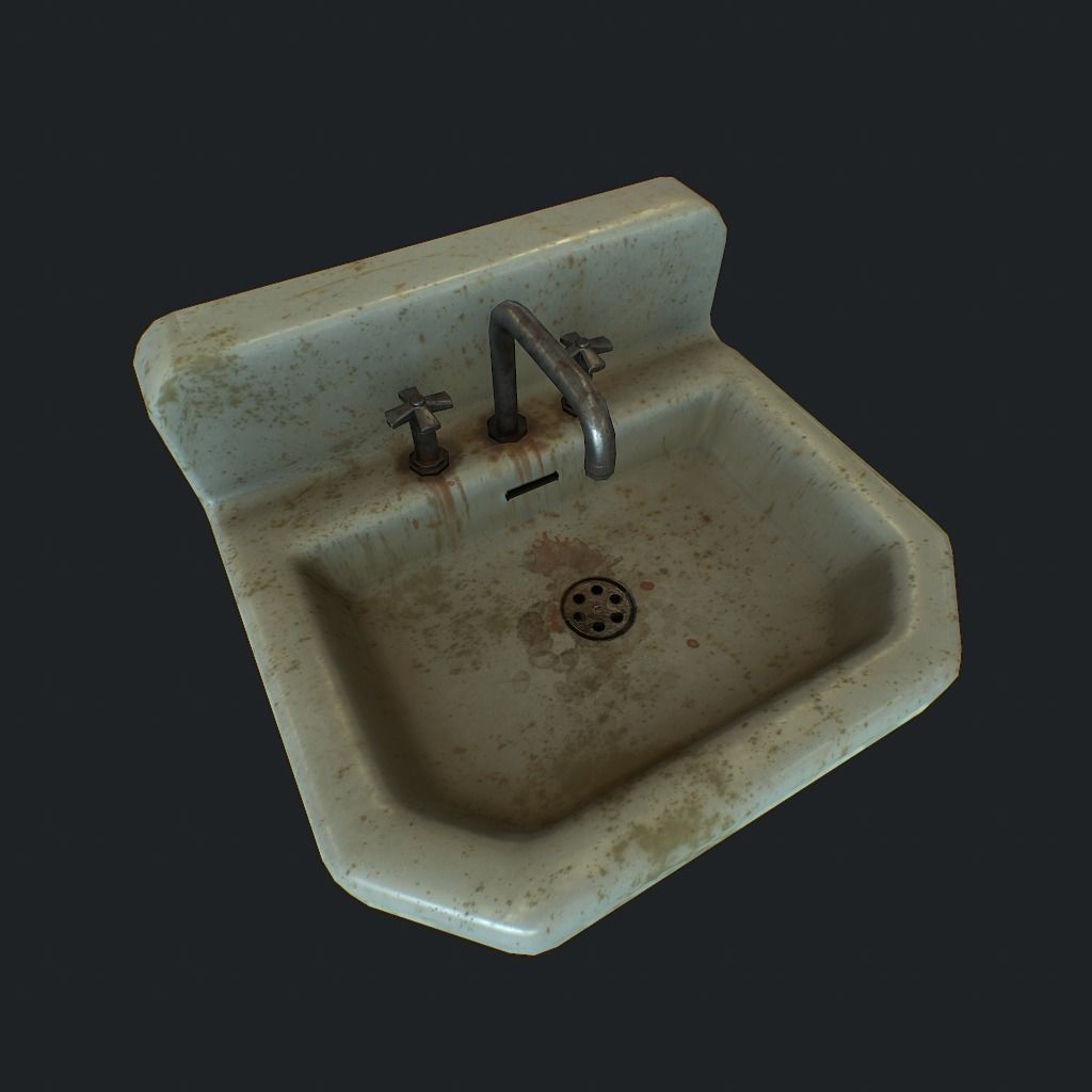 Sink Dirty pbr Low-poly 3D model_4