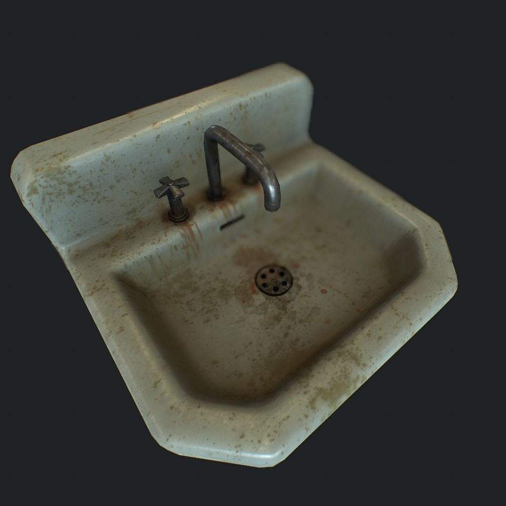 Sink Dirty pbr Low-poly 3D model_7