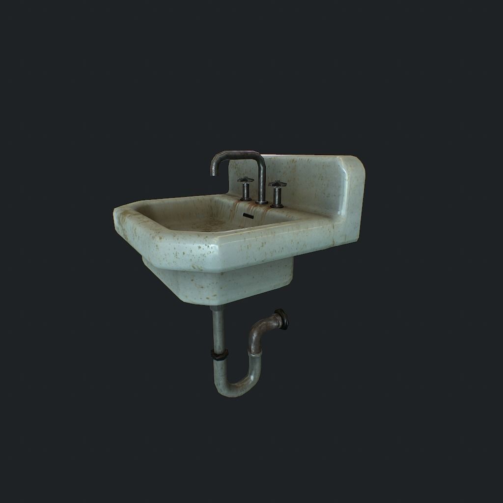 Sink Dirty pbr Low-poly 3D model_5