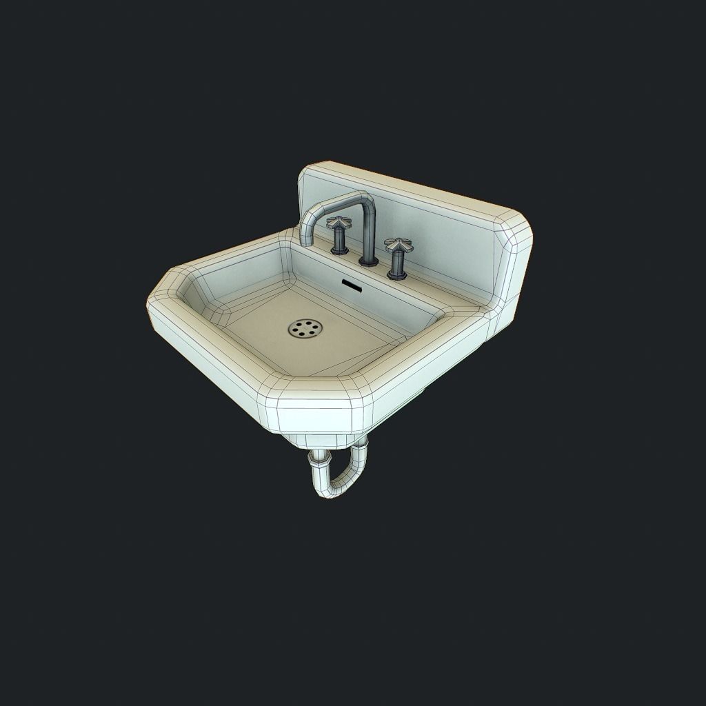 Sink Dirty pbr Low-poly 3D model_13