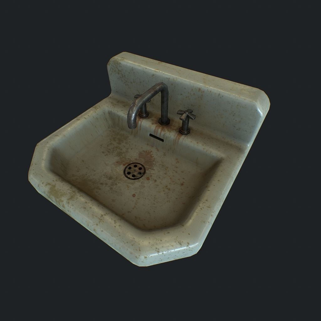 Sink Dirty pbr Low-poly 3D model_3