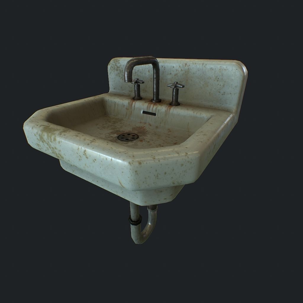 Sink Dirty pbr Low-poly 3D model_6