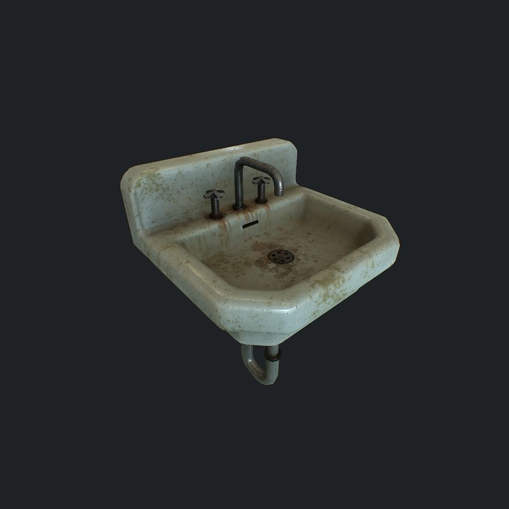 Sink Dirty pbr Low-poly 3D model_0