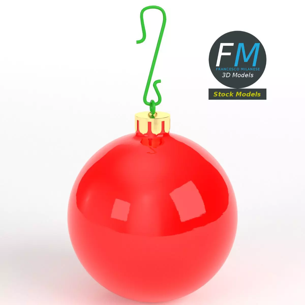 Christmas ball glossy 3D model_0