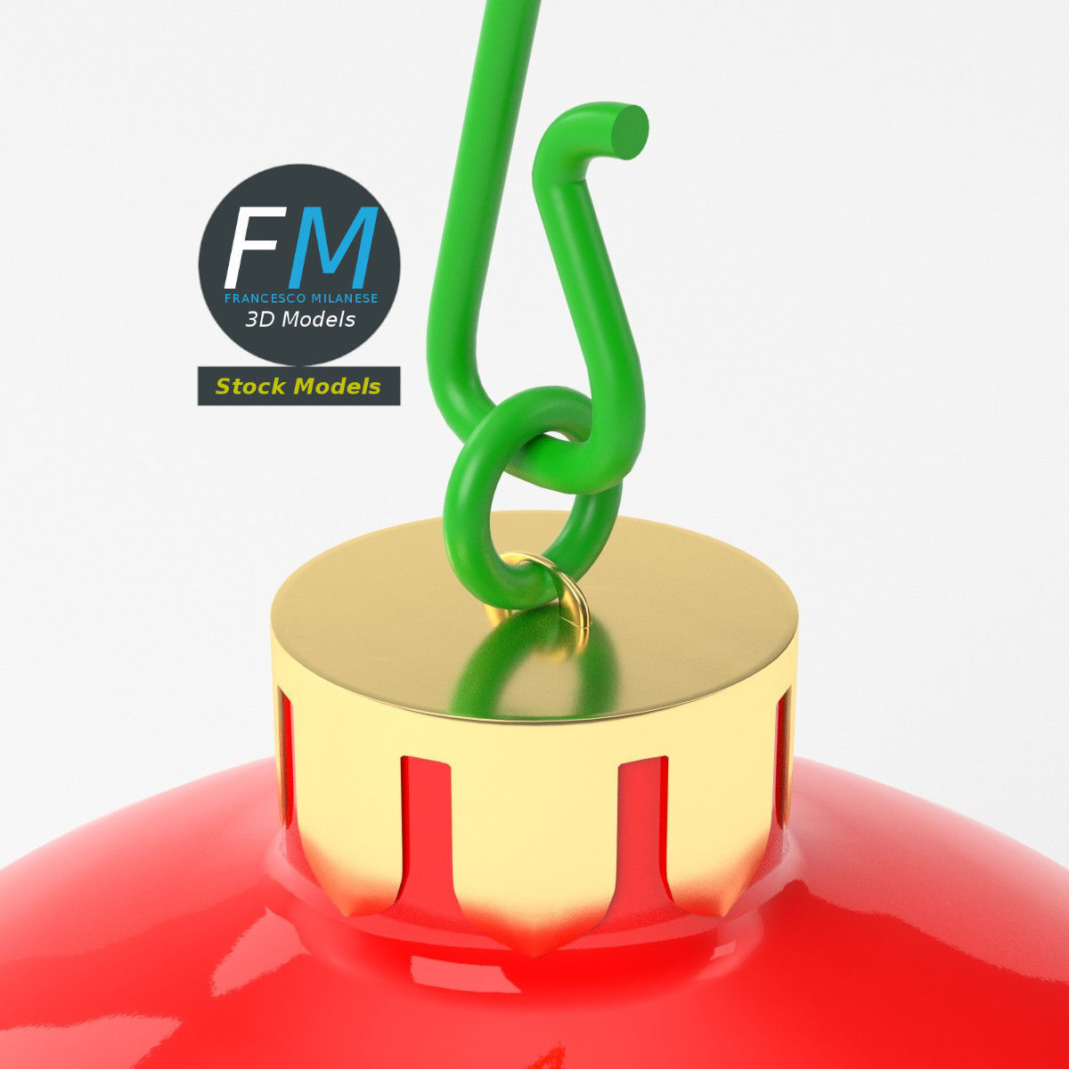 Christmas ball glossy 3D model_5