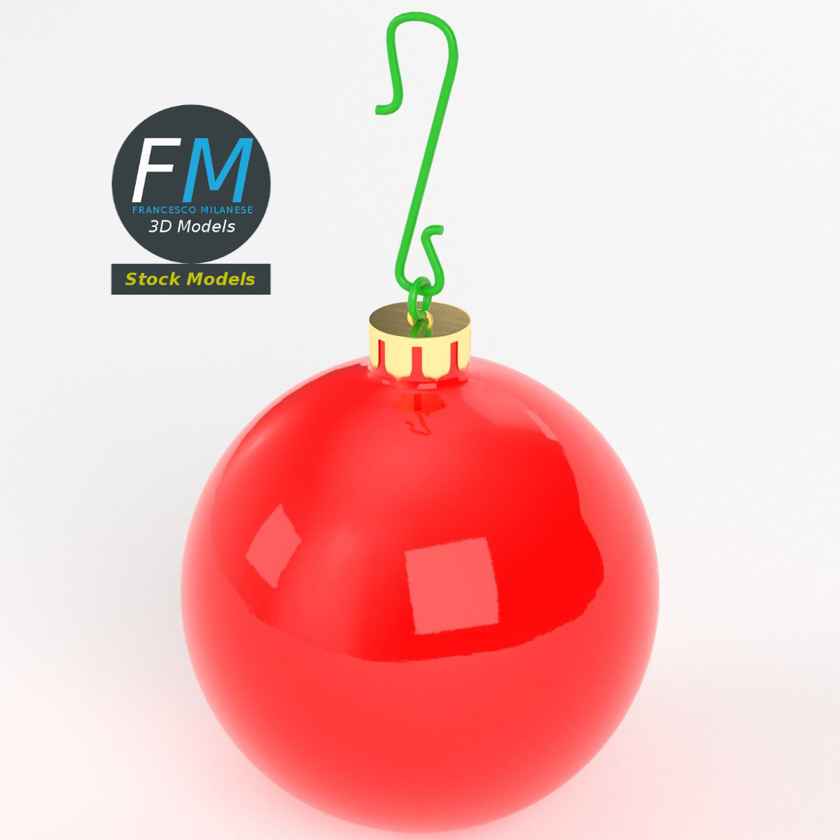 Christmas ball glossy 3D model_2