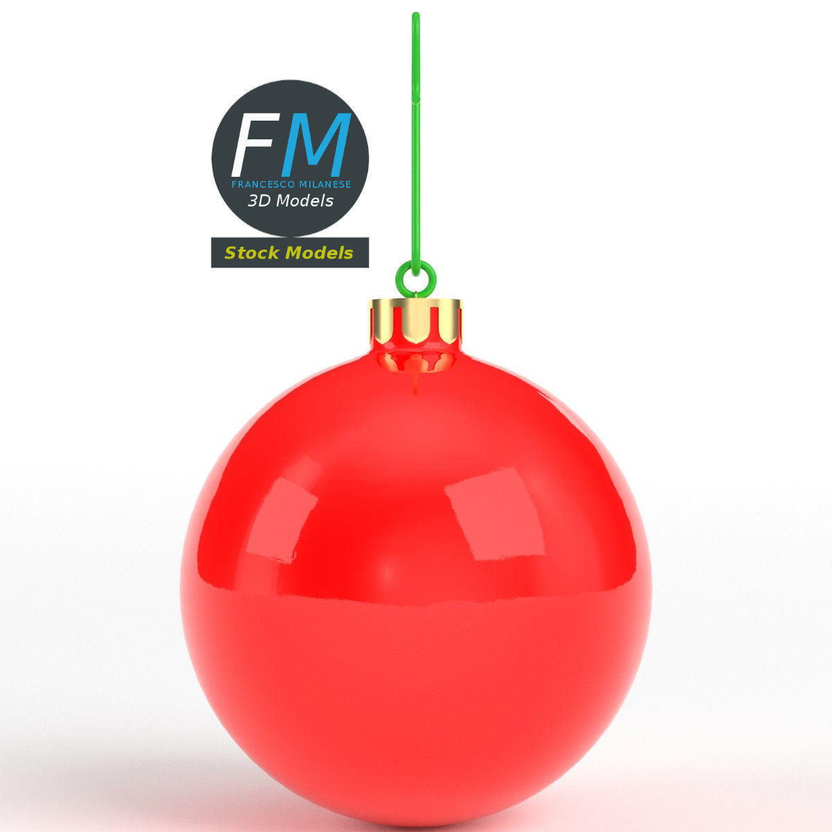 Christmas ball glossy 3D model_4