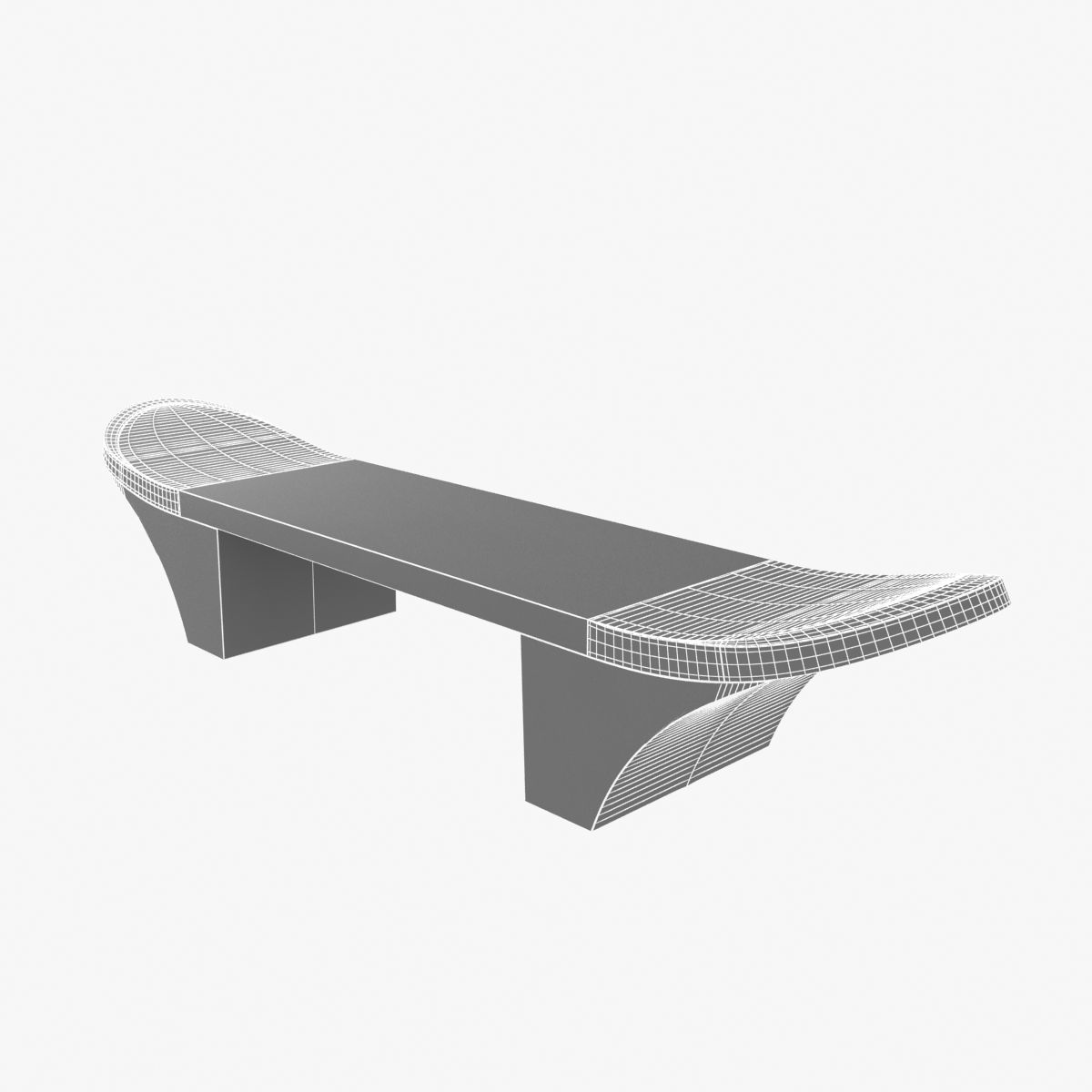 Chista furniture - mir wooden bench 3D model_6