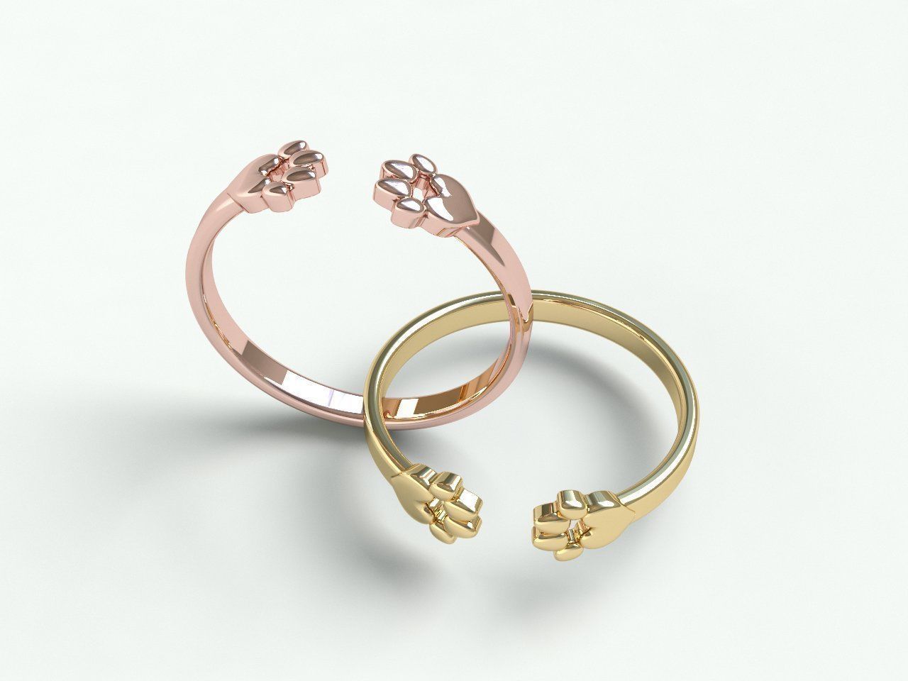 Paws ring-211 3D print model_5