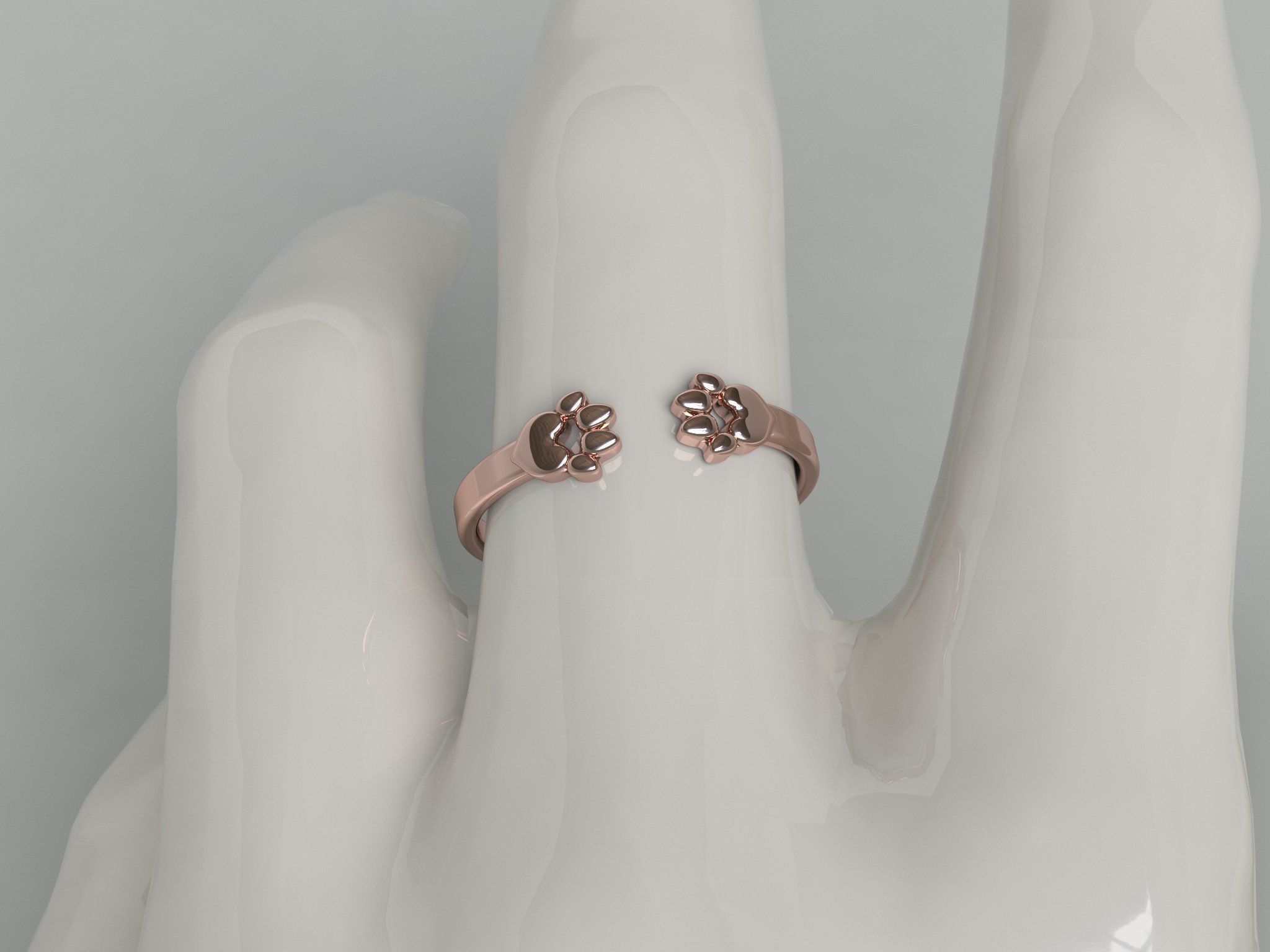 Paws ring-211 3D print model_1